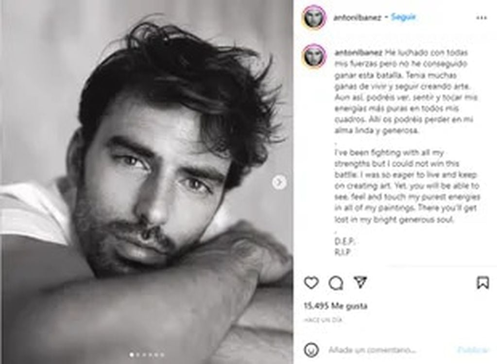 El artista se despidió de su público antes de morir a través de su cuenta de Instagram.