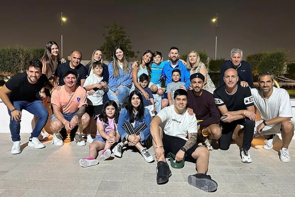 Lionel Messi compartió una foto junto a su familia en Doha.