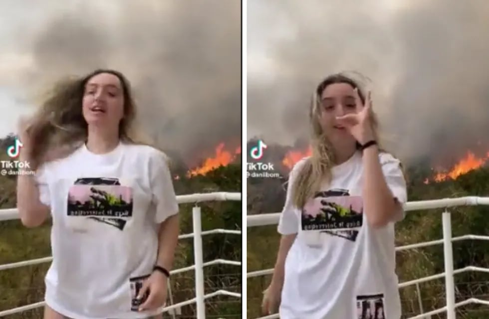 Una joven se filmó bailando con un incendio a sus espaldas, lo subió a TikTok y despertó la indignación de los usuarios.