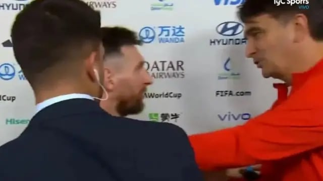 Gran gesto: el DT de Croacia interrumpió una entrevista en directo para felicitar a Lionel Messi