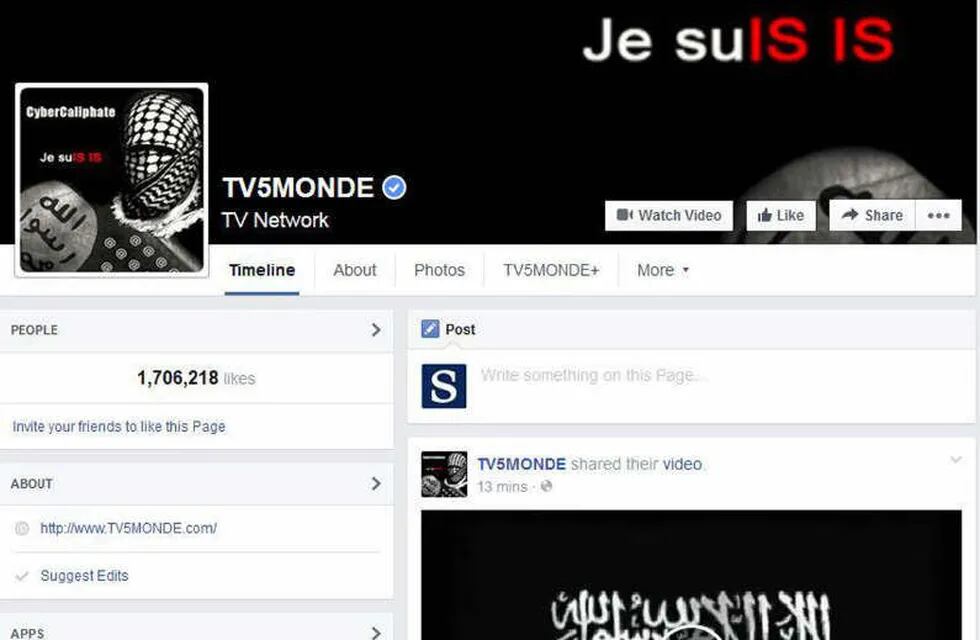 Ciberataque del yihadismo a un canal de TV francés