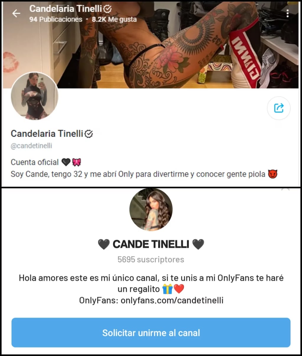 Cande Tinelli tiene cuenta en OnlyFans y busca seguidores.