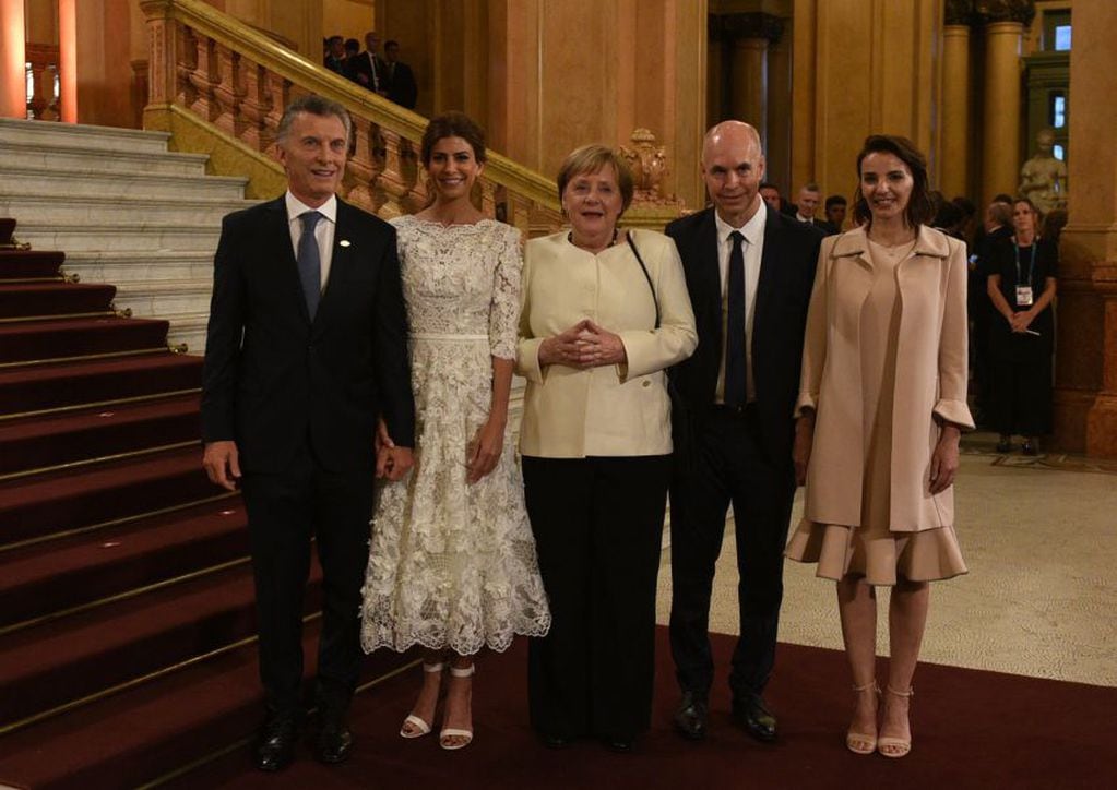 
Macri junto a Rodriguez Larreta y Angela Merkel, canciller de Alemania
