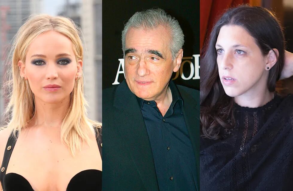 Jennifer Lawrence, Martin Scorsese y la novelista argentina Ariana Harwicz.