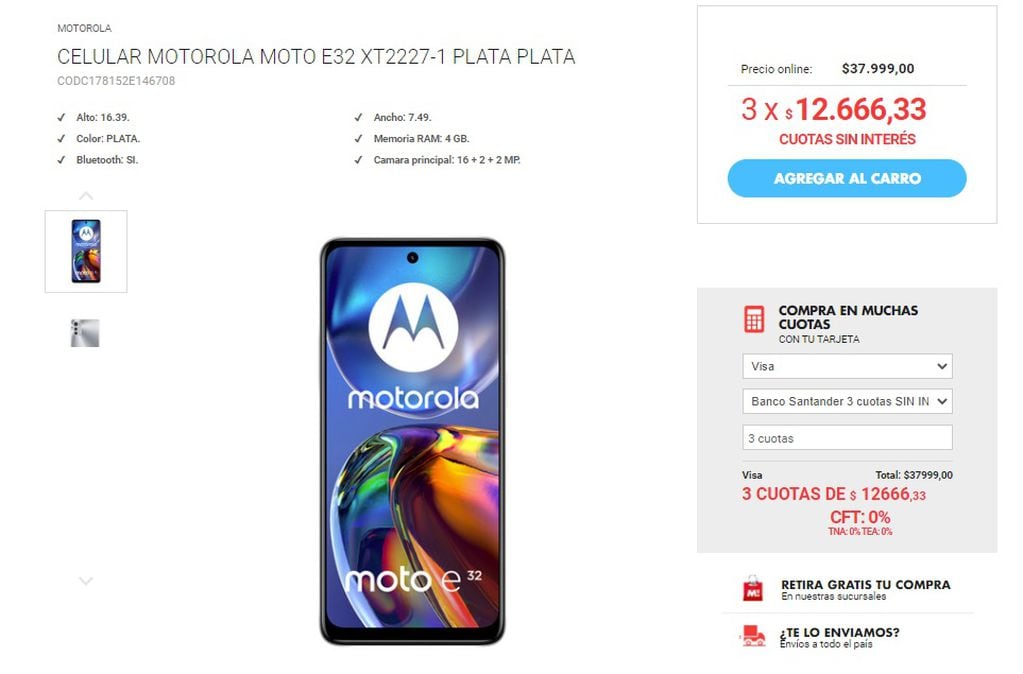Motorola Moto E32 (Musimundo)