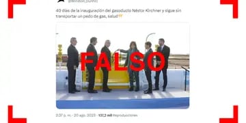 Es falso que el gasoducto Néstor Kirchner no esté transportando gas