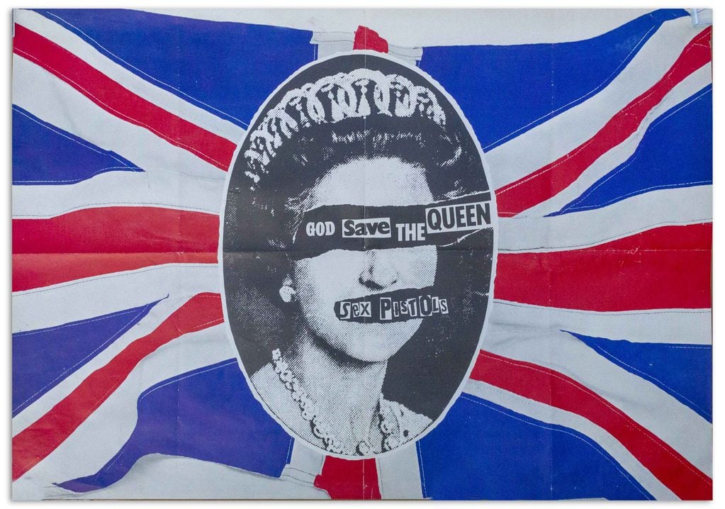 La portada que ilustró al tema de Sex Pistols "God save the Queen".
