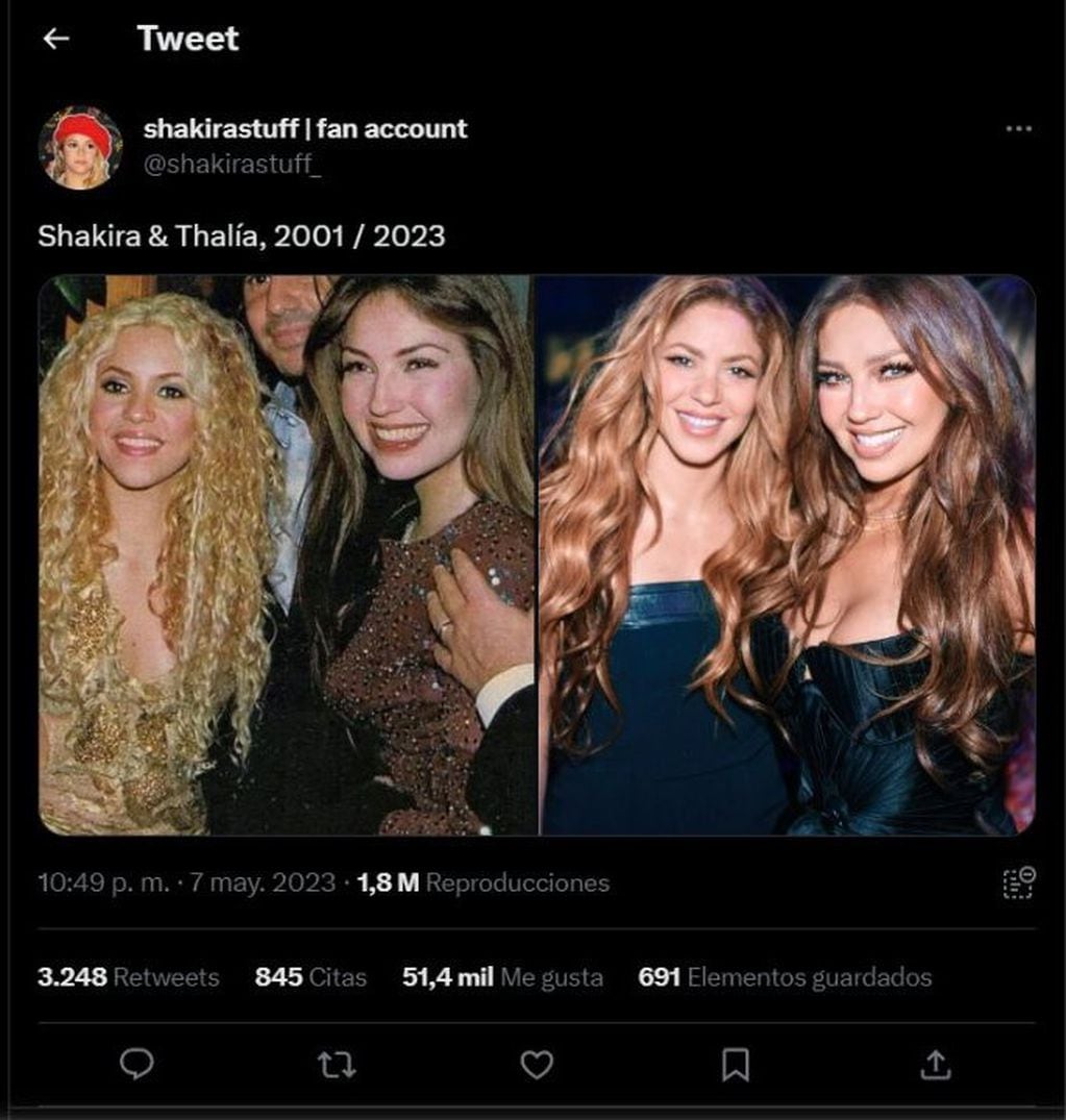El viral comentario sobre Shakira y Thalia