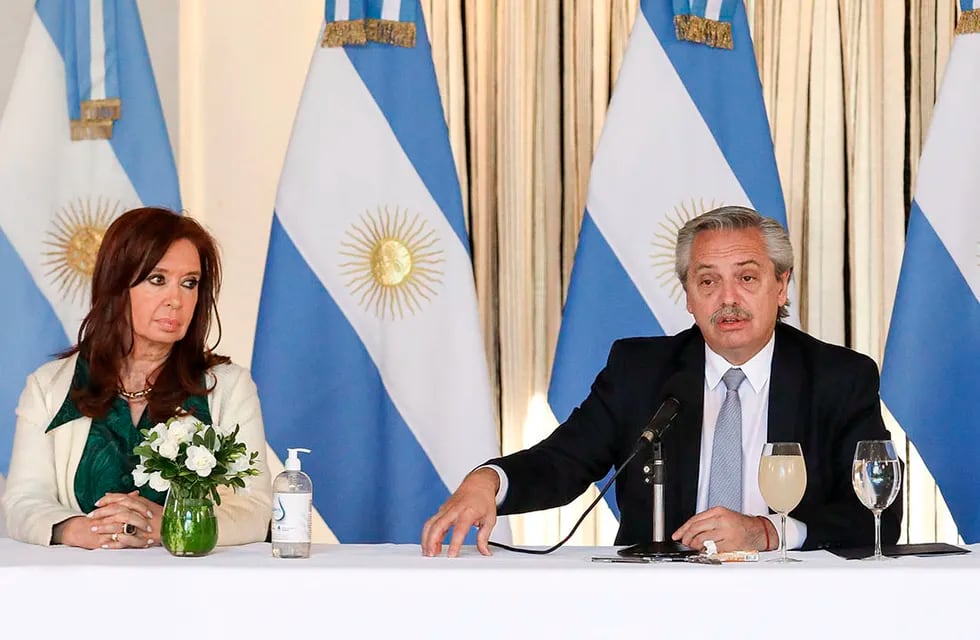 La vicepresidente Cristina Fernández y el presidente de la Nación, Alberto Fernández. / archivo