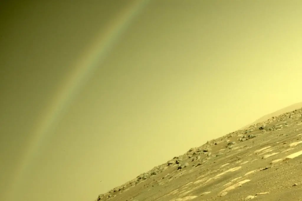 El supuesto arcoíris capturado por el Perseverance en Marte