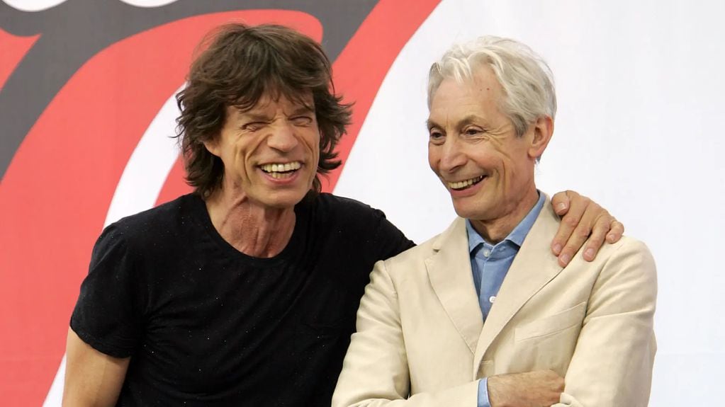 Mick Jagger junto a Charlie Watts
