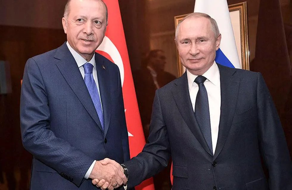 Recep Erdogan y Vladimir Putin, presidentes de Turquía y Rusia respectivamente.