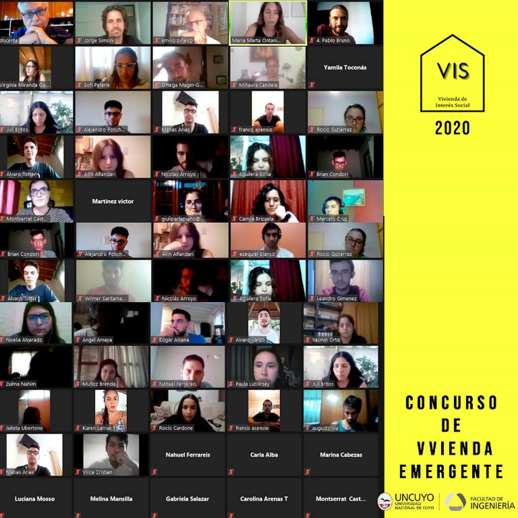 La presentación virtual de los trabajos de los y las estudiantes de la UNCUYO ante el Instituto de la Vivienda de Mendoza.