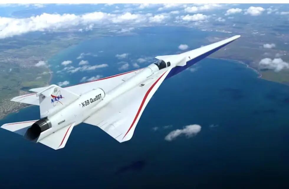 La NASA presentó su avión supersónico silencioso que busca revolucionar a futuro los vuelos comerciales. / Foto: Gentileza