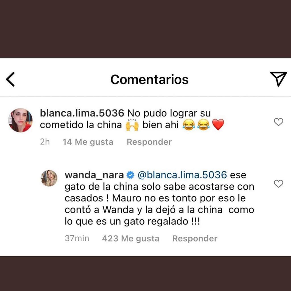 El comentario de Wanda Nara contra la China Suárez
