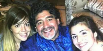 Dalma y Gianinna junto a su papá Diego, en una foto de archivo