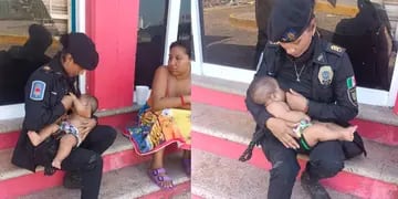 Una policía amamantó a un bebé que llevaba 24 horas sin comer