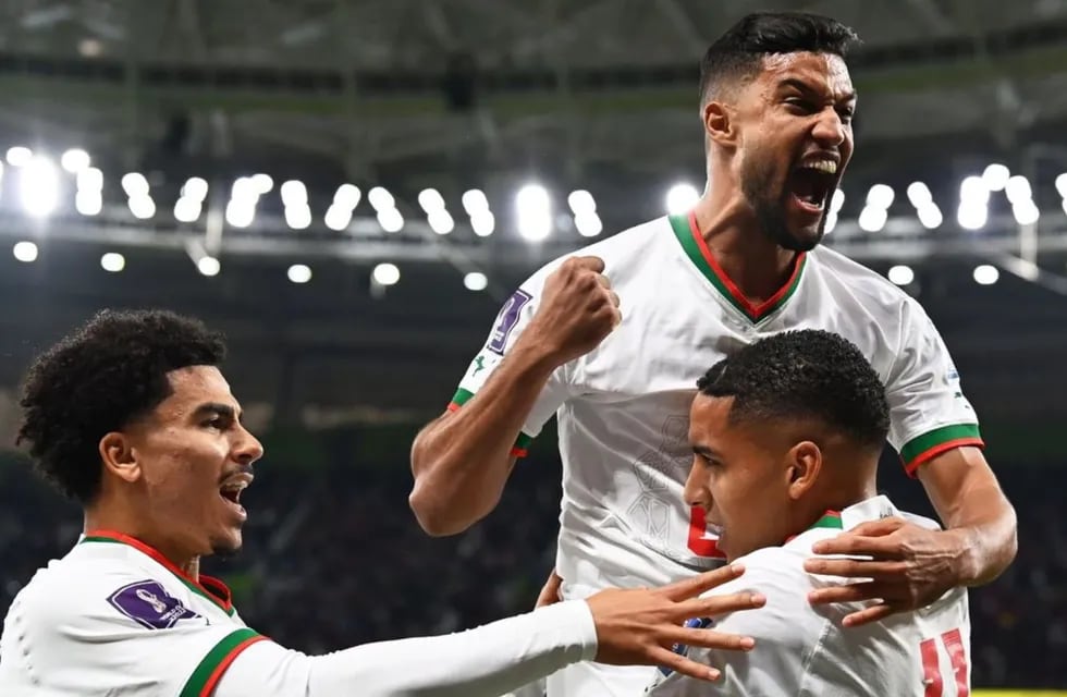 El festejo de los futbolistas marroquíes