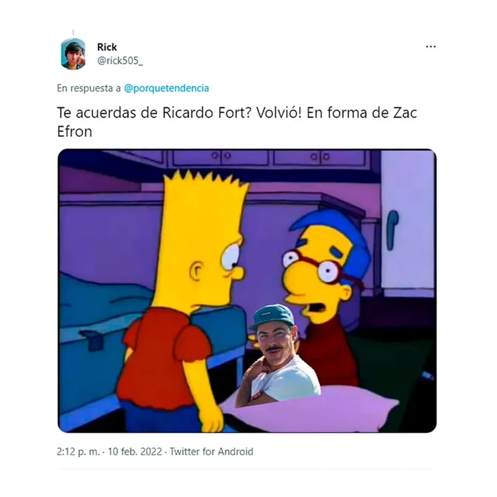 Los memes más ingeniosos sobre el parecido de Zac Efron y Ricardo Fort