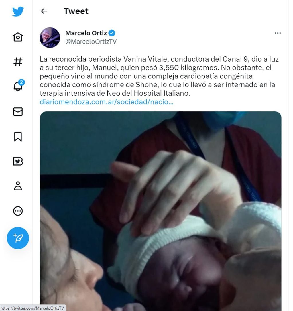 Marcelo Ortiz habló de la salud del bebé de Vanina Vitale.