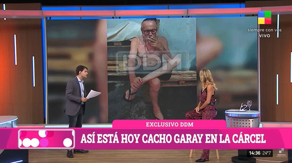 Así está hoy Cacho Garay en el penal San Felipe de Mendoza. Captura de pantalla.