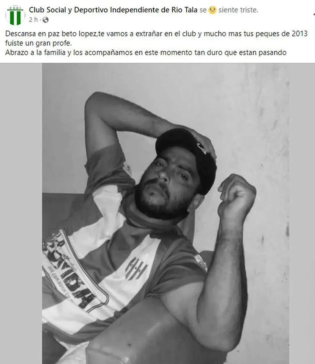 El Club Social y Deportivo Independiente de Río Tala emitió un comunicado por la muerte del futbolista de 36 años que fue alcanzado por un rayo.
