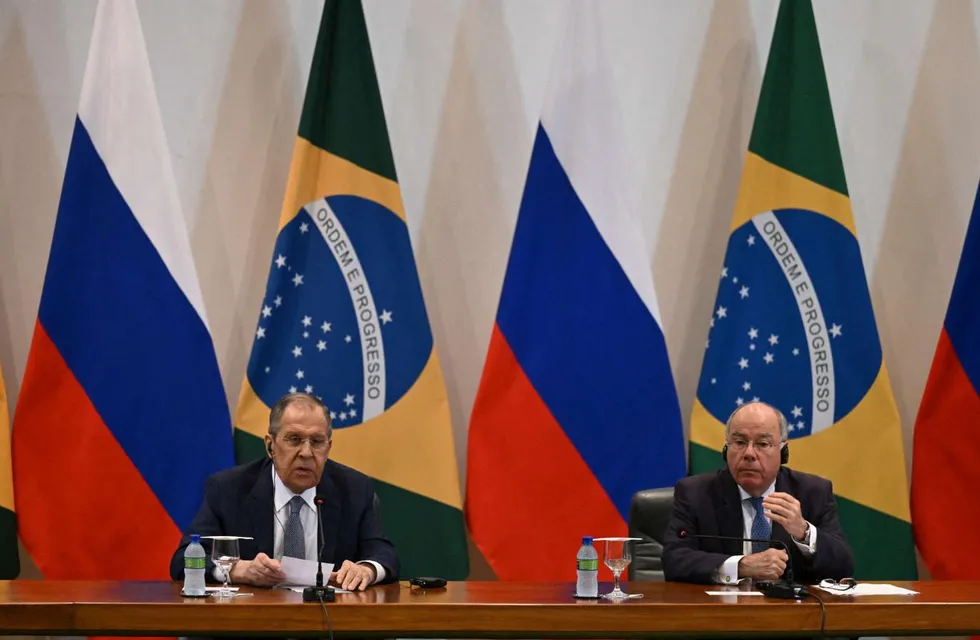 El ministro de relaciones exteriores de Rusia, Serguéi Lavrov, en su paso por Brasil para cerrar acuerdos energéticos.