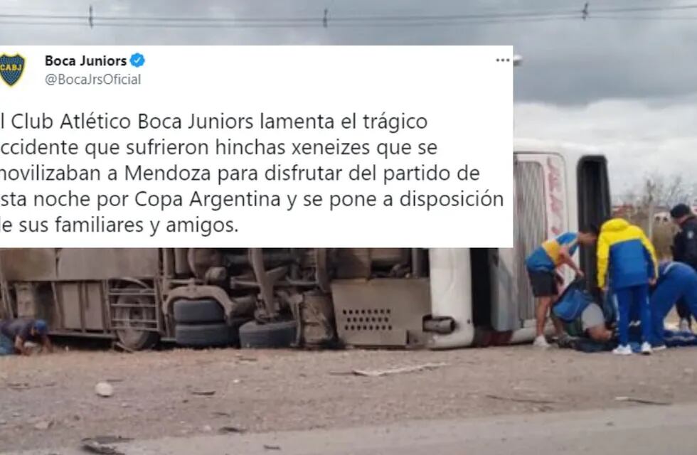 El comunicado oficial de Boca por la tragedia del colectivo de hinchas en el que murió una mujer.