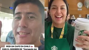 Un argentino pidió un café en Chile con el nombre “Campeón del Mundo” y compartió la reacción de la empleada