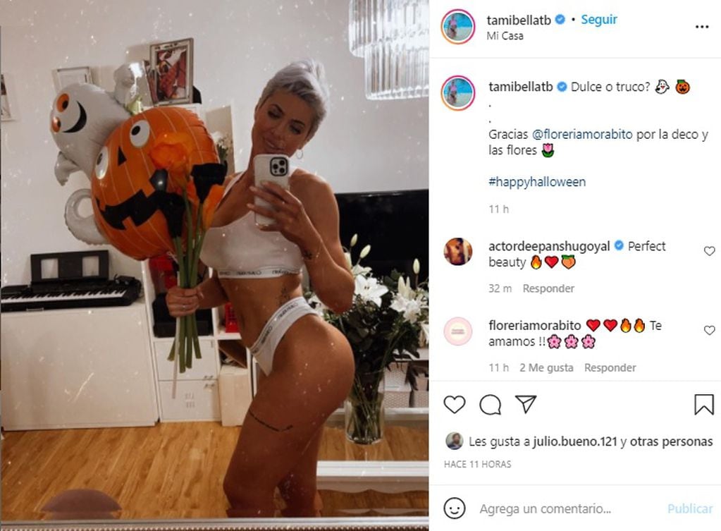 Tamara Bella y una trikini diminuta plateada que revolucionó Instagram