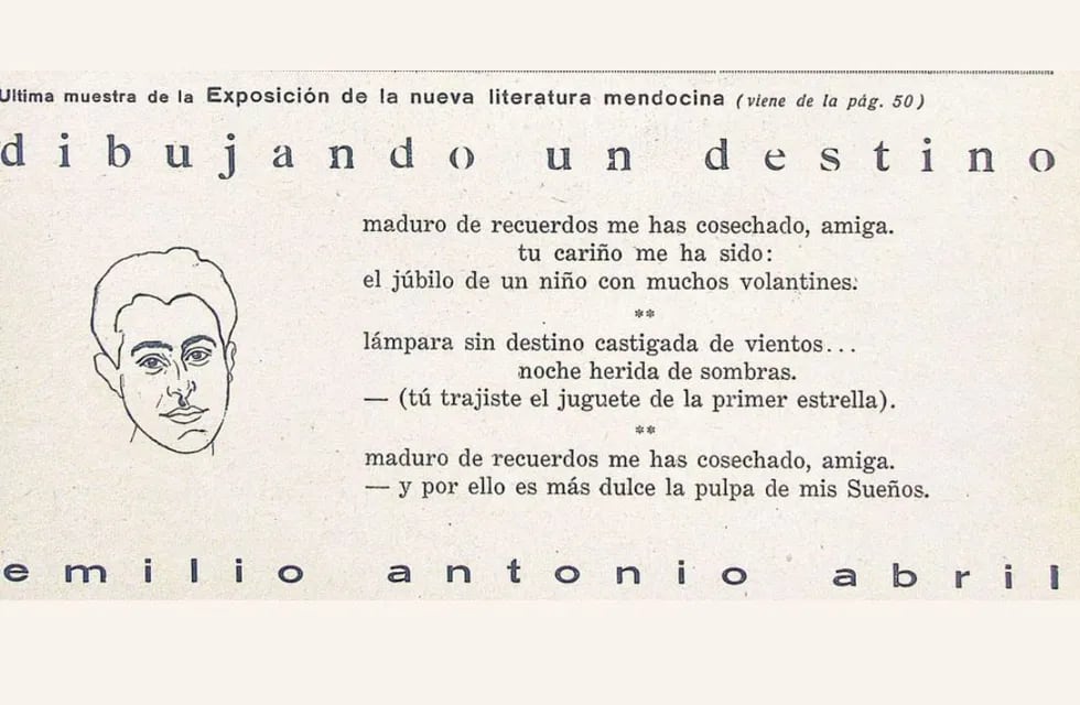 Un retrato y tres poemas breves del autor, en un número de la revista Directrices (1929).