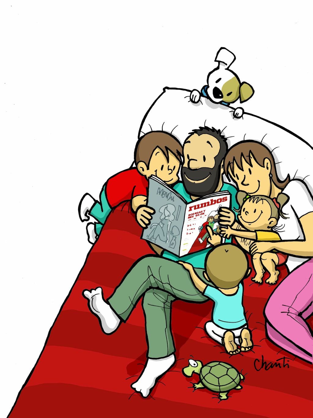 La familia más linda de la historieta argentina comparte un lindo momento leyéndose en Rumbos.