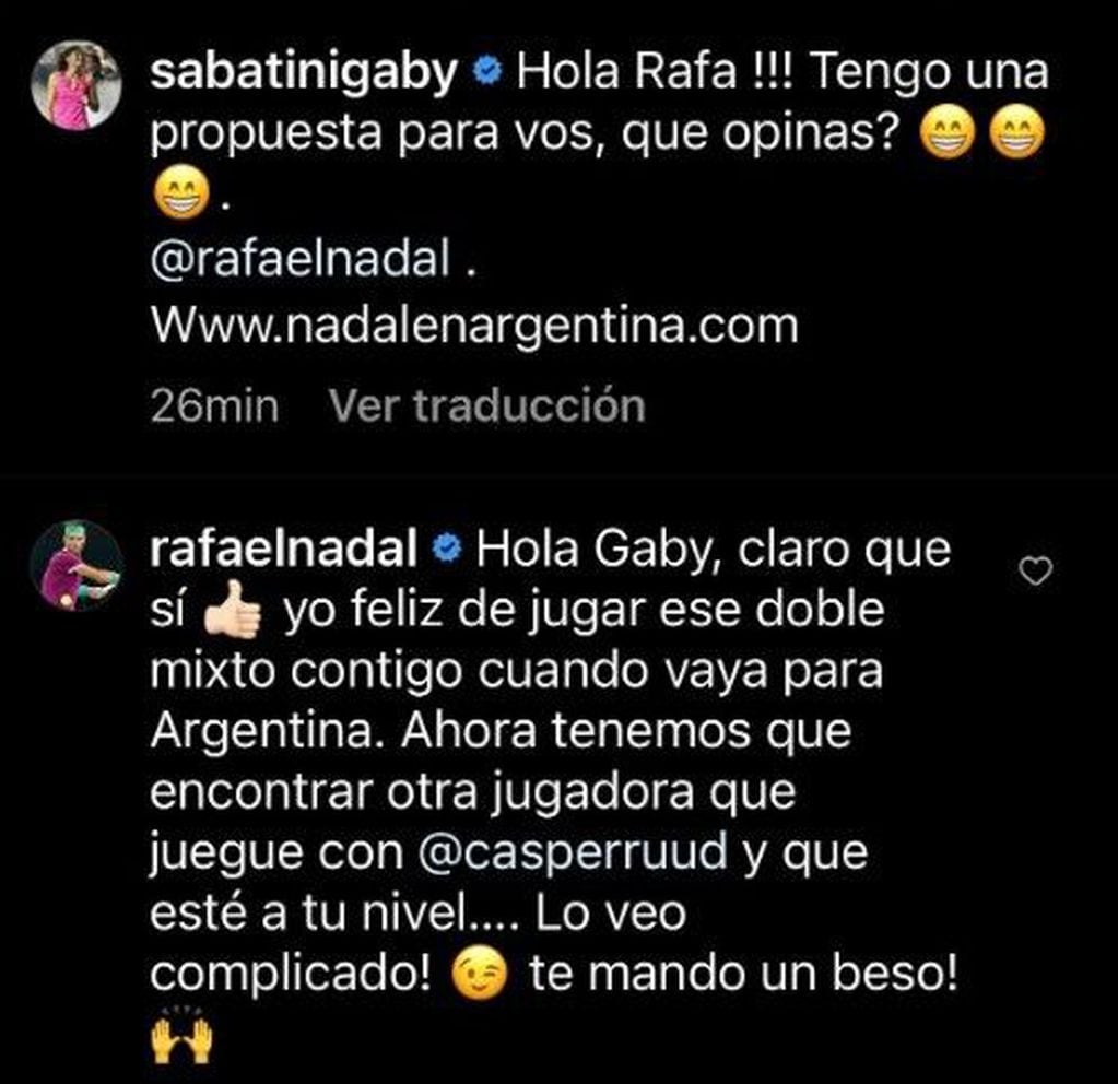 Gabriela Sabatini desafió a Rafael Nadal.