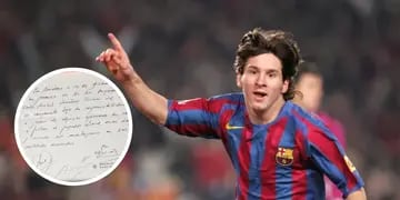 La servilleta que permitió el fichaje de Messi por el Barcelona