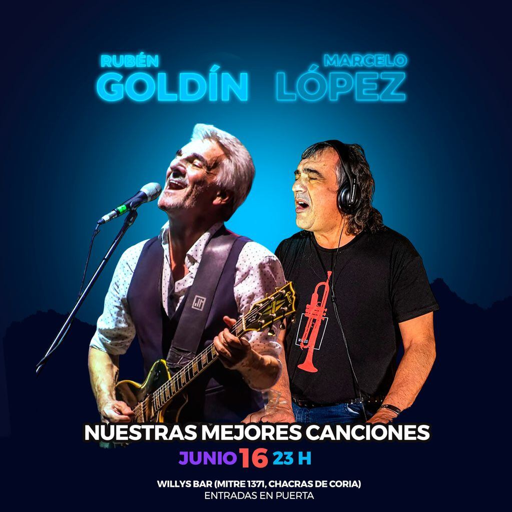 Rubén Goldín y Marcelo López comparten escenario en Mendoza.