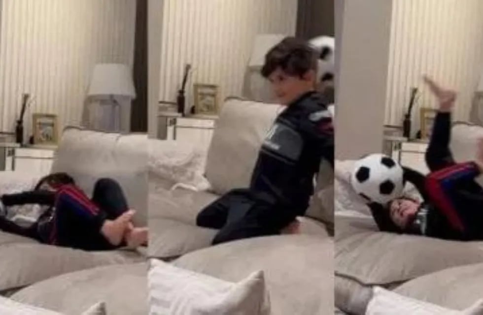 Lionel Messi compartió un video de su hijo en modo Dibu Martínez y cantando un tema del Duki