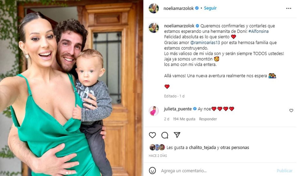 Noelia Marzol será mamá por segunda vez