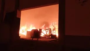 Incendio en secadero de nueces en Guaymallén