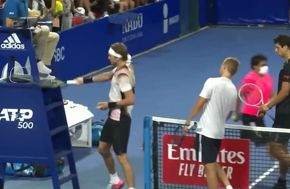 Violento agresión del tenista Alexander Zverev a un árbitro. / Foto: captura de video