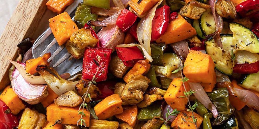 Guarniciones para el asado: verduras al horno.