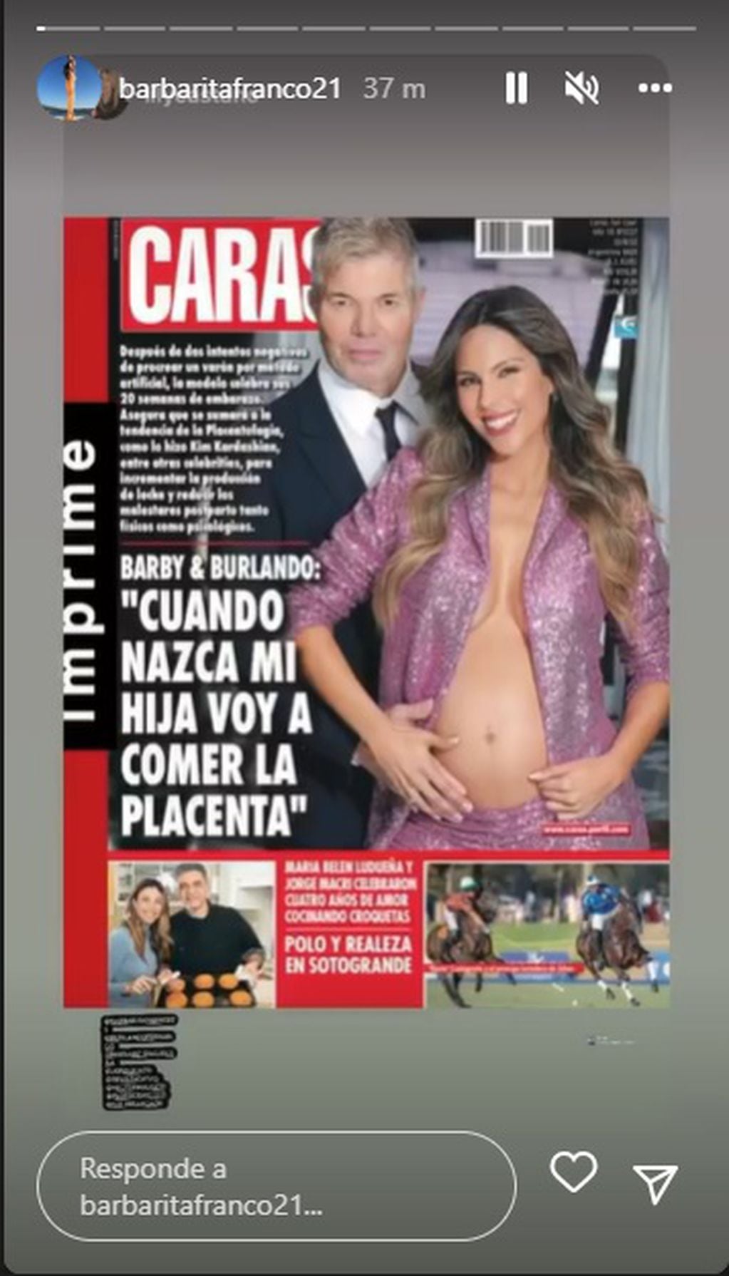 Barby Franco y Fernando Burlando anunciaron el sexo de su bebé