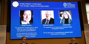 Anuncio de los tres ganadores del Nobel de Física 2020