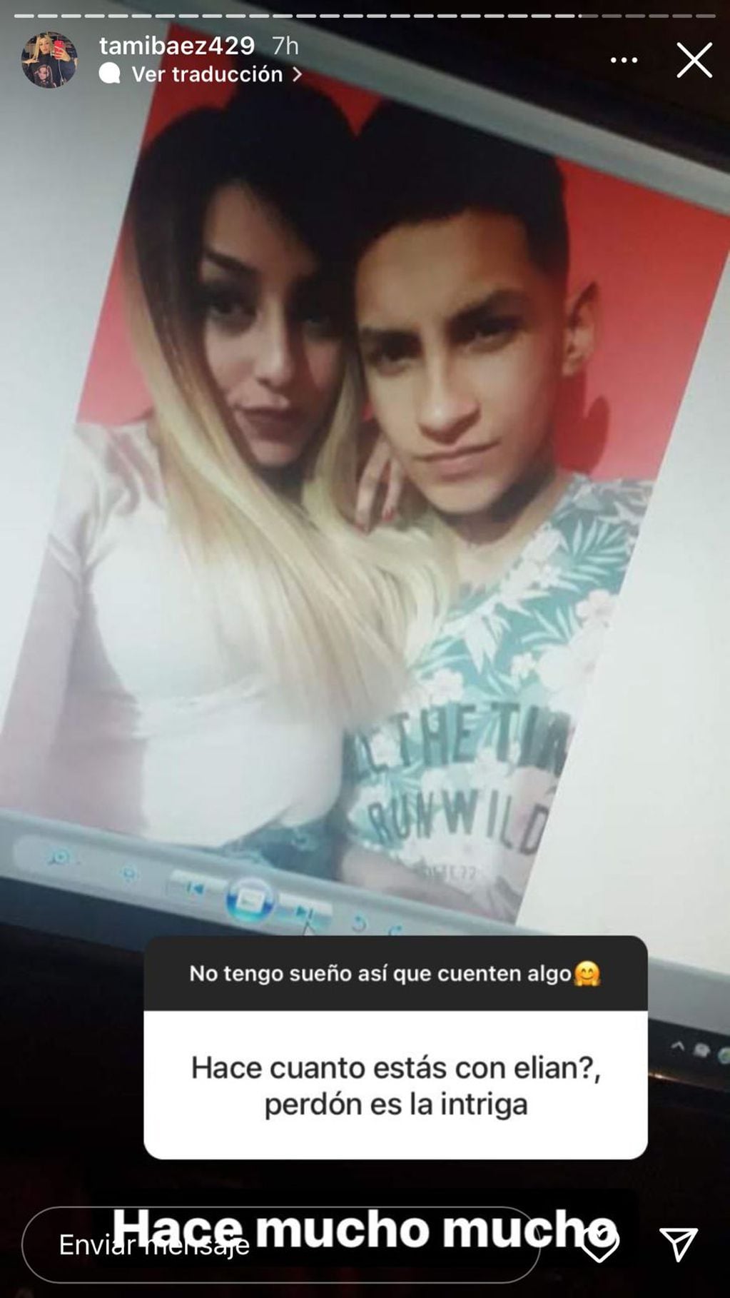 Tamara Báez sorprendió al mostrar una foto retro de L-Gante sin tatuajes en la cara.