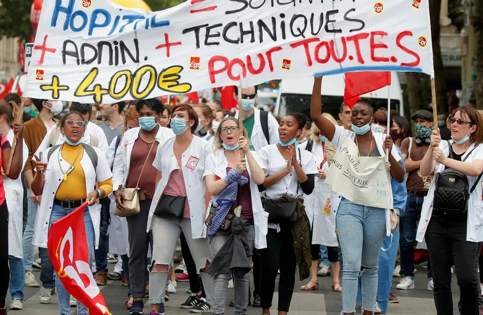 Protestas del personal de salud en Francia