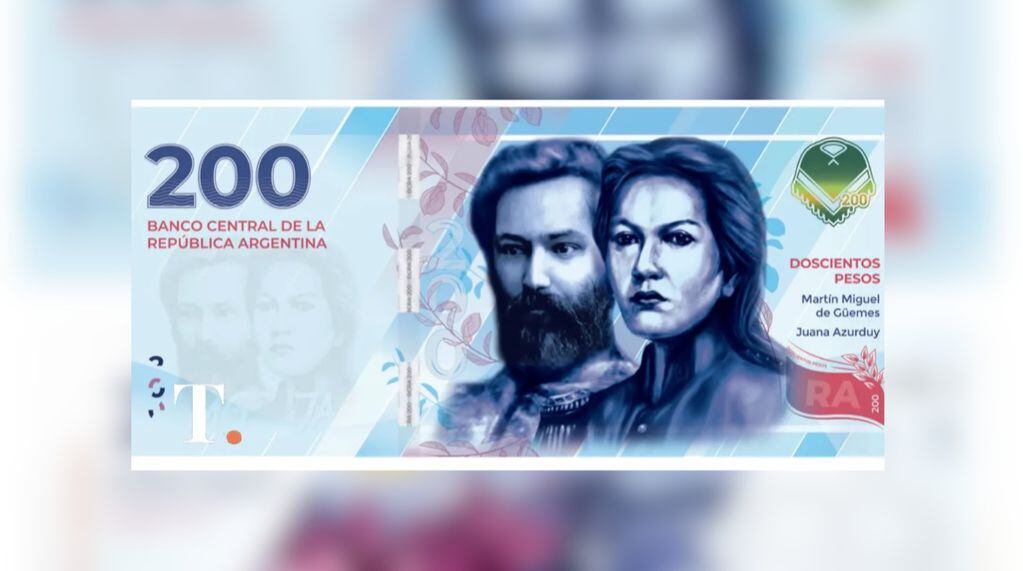 EL BCRA presentó el nuevo billete de 200 pesos. Foto: web