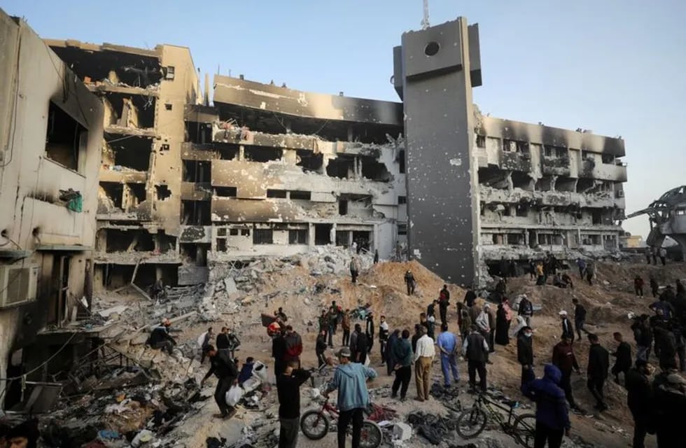 El Hospital Shifa, el más grande de la Franja de Gaza, reducido a escombros luego de dos semanas de operaciones especiales de las FDI, en las que se hallaron centenares de armas, terroristas e infraestructura de Hamás y la Yihad Islámica.