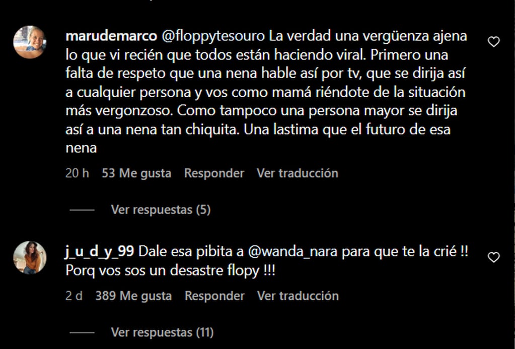 La furia en las redes contra la hija de Floppy Tesouro y Rodrigo Fernández Prieto