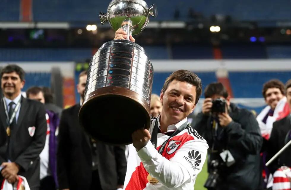 La eterna Copa Libertadores que levantó Marcelo Gallardo en Madrid en el 2018. Histórico triunfo ante Boca Juniors. / Gentileza.