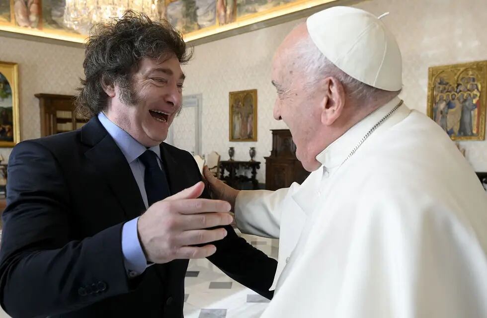 Javier Milei y el papa Francisco, reunidos de manera privada en el Vaticano (Gentileza)