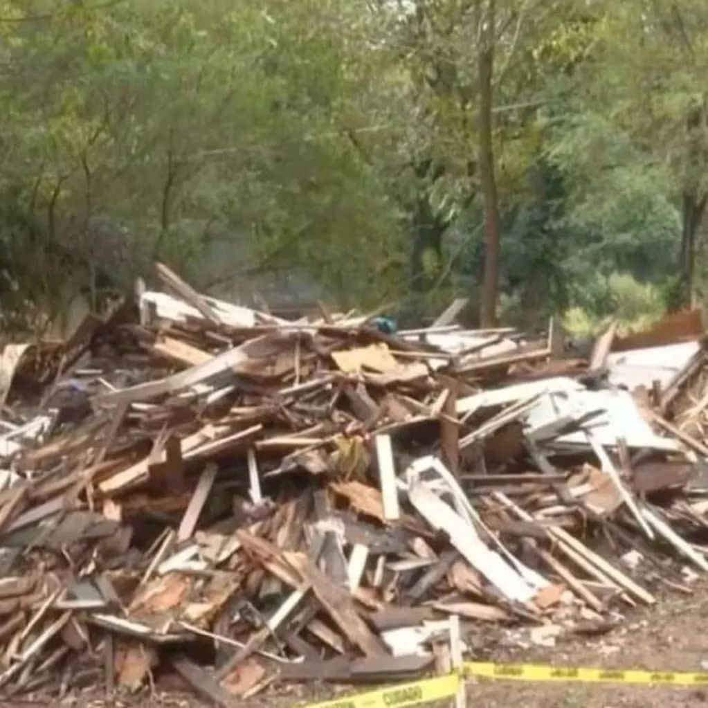 Así quedó la casa de Sarah Hodgson en Atlanta, estado de Georgia, tras el error de la compañía de construcción. Foto: Fox 5 Atlanta